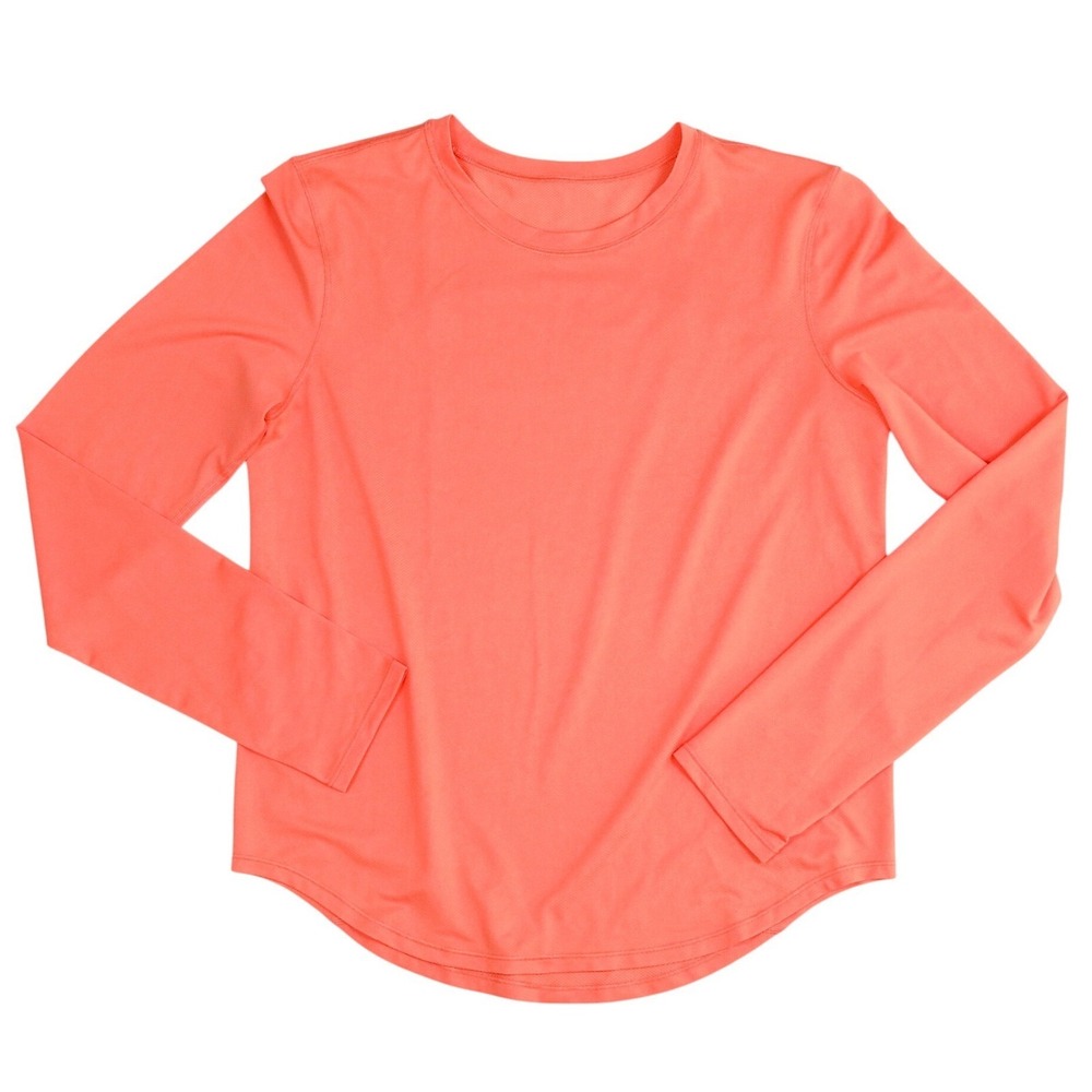 Lululemon High Neck Running Training Long Sleeve Shirt Sunny Coral Women's Small